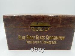 Blue Ridge Glass Corp Salesman Sample Cherry Box Vintage