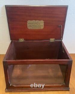 Boston Garter Store Display Cabinet Advertising Case Mahogany Wood Glass c1900s