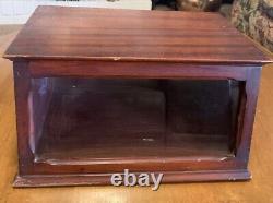 Boston Garter Store Display Cabinet Advertising Case Mahogany Wood Glass c1900s