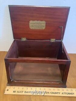 Boston Garter Store Display Cabinet Advertising Case Mahogany Wood Glass c1900s