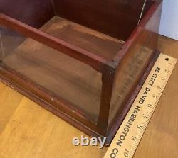 Boston Garter Store Display Cabinet Advertising Case Mahogany Wood Glass c1900s