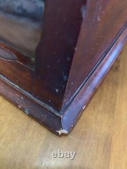 Boston Garter Store Display Cabinet Advertising Case Mahogany Wood Glass c1900s