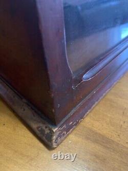 Boston Garter Store Display Cabinet Advertising Case Mahogany Wood Glass c1900s