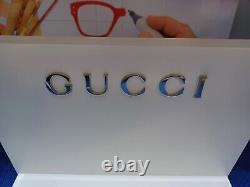 Brand New Gucci Sunglasses & Eyeglasses Display, Unit. Plexiglass, Weight 3.5 Oz