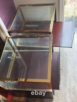 Brooks Brothers Madison Ave Store Glass, Brass, Wood Display Cabinets A Pair