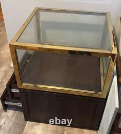 Brooks Brothers Madison Ave Store Glass, Brass, Wood Display Cabinets A Pair