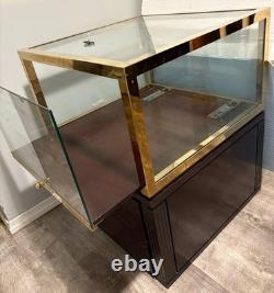 Brooks Brothers Madison Ave Store Glass, Brass, Wood Display Cabinets A Pair