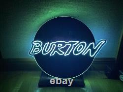 Burton Snowboards Neon Sign Glass Display Rare Vintage Advertising Collectible