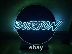 Burton Snowboards Neon Sign Glass Display Rare Vintage Advertising Collectible