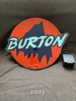 Burton Snowboards Neon Sign Glass Display Rare Vintage Advertising Collectible