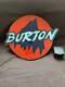 Burton Snowboards Neon Sign Logo Glass Display Rare Vintage Advertising