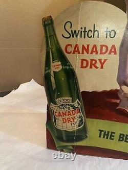 CANADA DRY VTG EASEL BACK STORE DISPLAY WithGIRL 28 X 16 THE BEST DRINK OF ALL