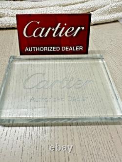 Cartier Authorized Dealer Glass & Red Wood Sign