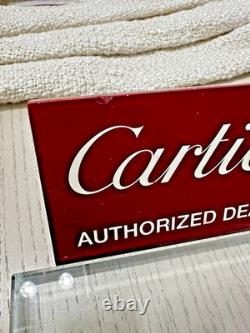 Cartier Authorized Dealer Glass & Red Wood Sign