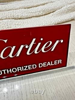 Cartier Authorized Dealer Glass & Red Wood Sign