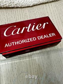 Cartier Authorized Dealer Glass & Red Wood Sign