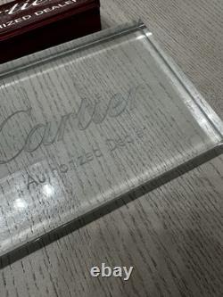 Cartier Authorized Dealer Glass & Red Wood Sign