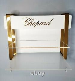 Chopard Four Piece Institutional Display Unit In Ivory Plexiglass & Gold Metal