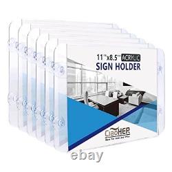 CiaoHER Acrylic Window Sign Holder 11 x 8.5 Clear Acrylic Frames Glass Window