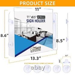 CiaoHER Acrylic Window Sign Holder 11 x 8.5 Clear Acrylic Frames Glass Window