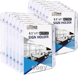 Ciaoher Acrylic Sign Holder 8.5 X 11, Clear Acrylic Frames Glass Window Wall Mou