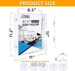 Ciaoher Acrylic Sign Holder 8.5 X 11, Clear Acrylic Frames Glass Window Wall Mou