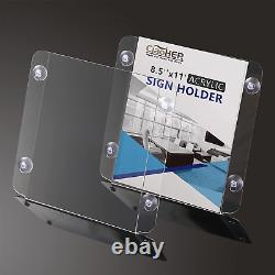 Ciaoher Acrylic Sign Holder 8.5 X 11, Clear Acrylic Frames Glass Window Wall Mou