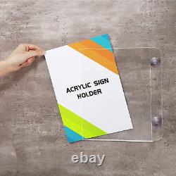 Ciaoher Acrylic Sign Holder 8.5 X 11, Clear Acrylic Frames Glass Window Wall Mou