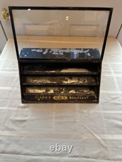 Clark's ONT Boilfast Thread Spools Store Countertop Display Case With Glass Door