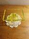 Clark's Teaberry Gum Yellow Vaseline Glass Footed Tip Tray Store Display