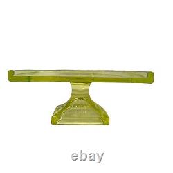Clark's Teaberry Gum Vintage Vaseline Glass Retail Store Display Stand Yellow