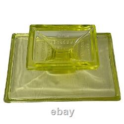 Clark's Teaberry Gum Vintage Vaseline Glass Retail Store Display Stand Yellow