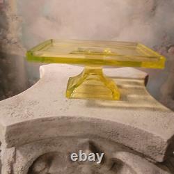 Clarks Teaberry Gum Store Display Stand Vaseline Glass Canary Glass Uranium Glow