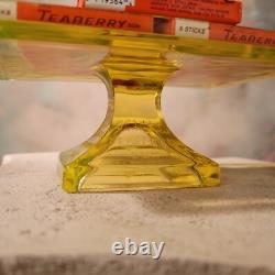 Clarks Teaberry Gum Store Display Stand Vaseline Glass Canary Glass Uranium Glow