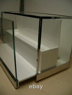 Coach Glass Tabletop Slide Out White Display Case Two Tier Display Cabinet