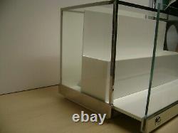 Coach Glass Tabletop Slide Out White Display Case Two Tier Display Cabinet