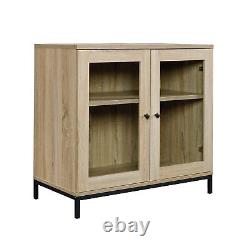 Curiod 2-Door Glass Fronted Wooden Display Cabinet or TV StandCharter Oak Finish