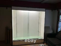 Display Case large, lighted with glass doors