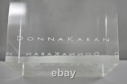 Donna Karan Chaos Heavy Acrylic Lucite Cube Perfume Retail Pedestal Display
