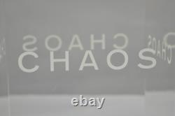 Donna Karan Chaos Heavy Acrylic Lucite Cube Perfume Retail Pedestal Display