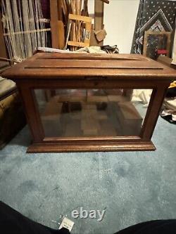 E2 Antique Store Solid Wood & Glass Display Cabinet Case