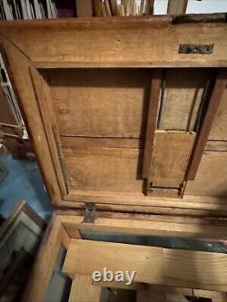 E2 Antique Store Solid Wood & Glass Display Cabinet Case