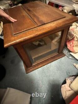 E2 Antique Store Solid Wood & Glass Display Cabinet Case