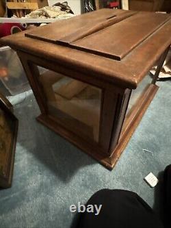 E2 Antique Store Solid Wood & Glass Display Cabinet Case