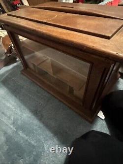 E2 Antique Store Solid Wood & Glass Display Cabinet Case