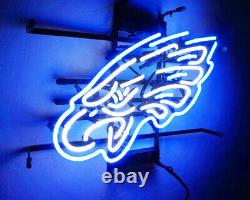 Eagle Artwork Party Decor Store Real Glass Display Blue Neon Light Sign 17