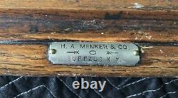 Early 1900s H. A. Meeker & Co. Buffalo, NY Antique Oak Display Case Wavy Glass