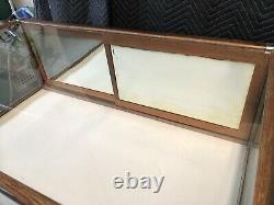 Early 1900s H. A. Meeker & Co. Buffalo, NY Antique Oak Display Case Wavy Glass