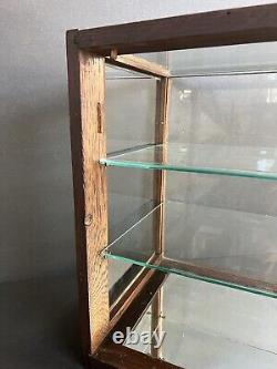 Early 20th Century Country Store Small Oak and Glass counter Display Case