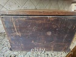 Early A. H. Rice & Co spool cabinet 4 drawer Wood Oak & Glass 19'W x 12H x 18D